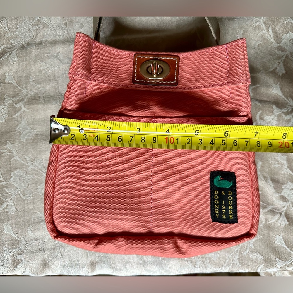 Dooney & Bourke Canvas Crossbody in Terracotta with Tan Strap Size 20 Mini - Picture 5 of 8